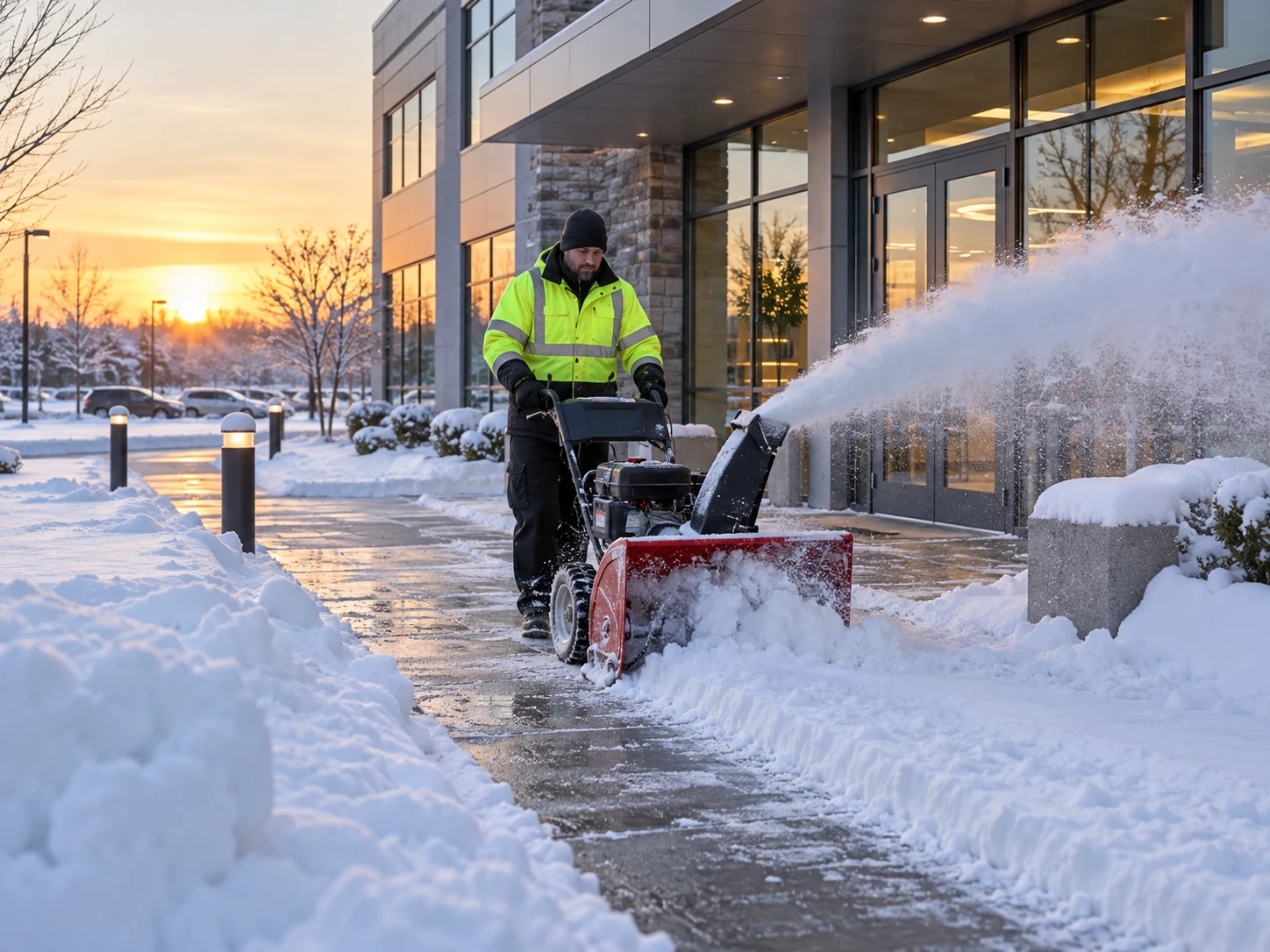 Commercial sidewalk clearing